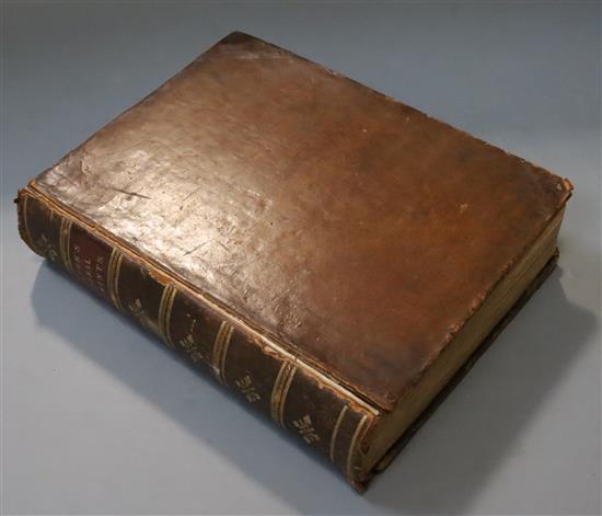 Weever, John - Antient Funeral Monuments of Great Britain, qto, calf gilt, lacks portrait, 5 engraved plates,